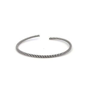 925 Sterling Silver Cuff Bangle Bracelet Size 6.25 inches Oxidized